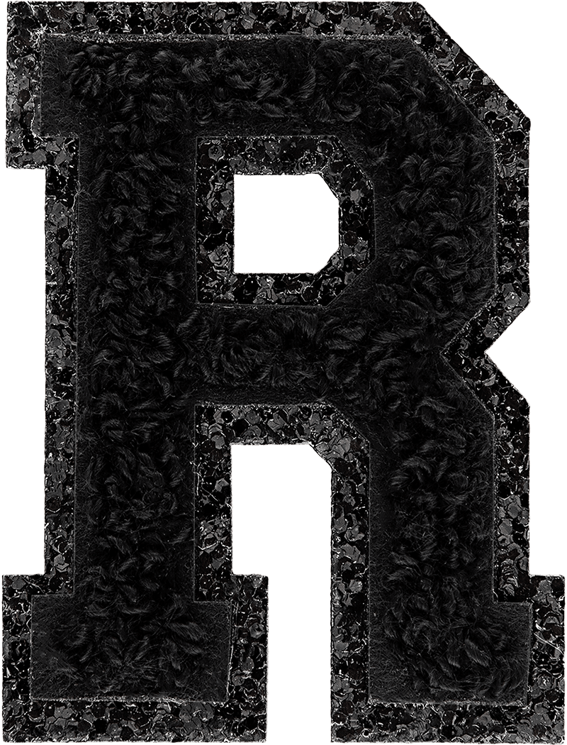 Noir On Noir Glitter Varsity Letter Patch