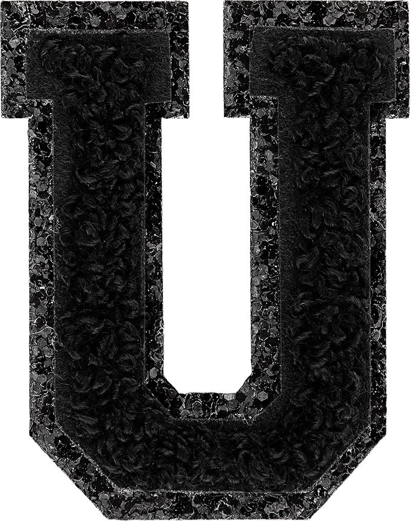 Noir On Noir Glitter Varsity Letter Patch