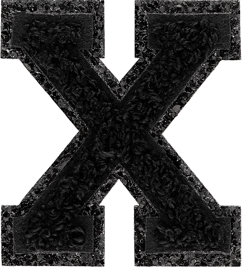 Noir On Noir Glitter Varsity Letter Patch