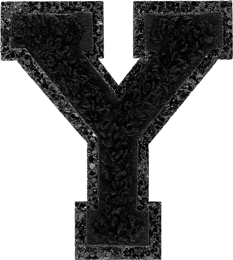 Noir On Noir Glitter Varsity Letter Patch