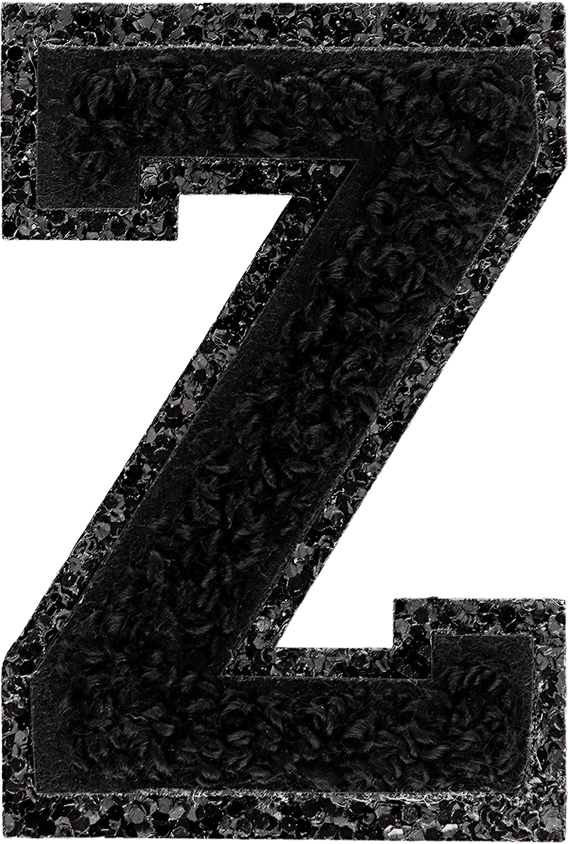 Noir On Noir Glitter Varsity Letter Patch