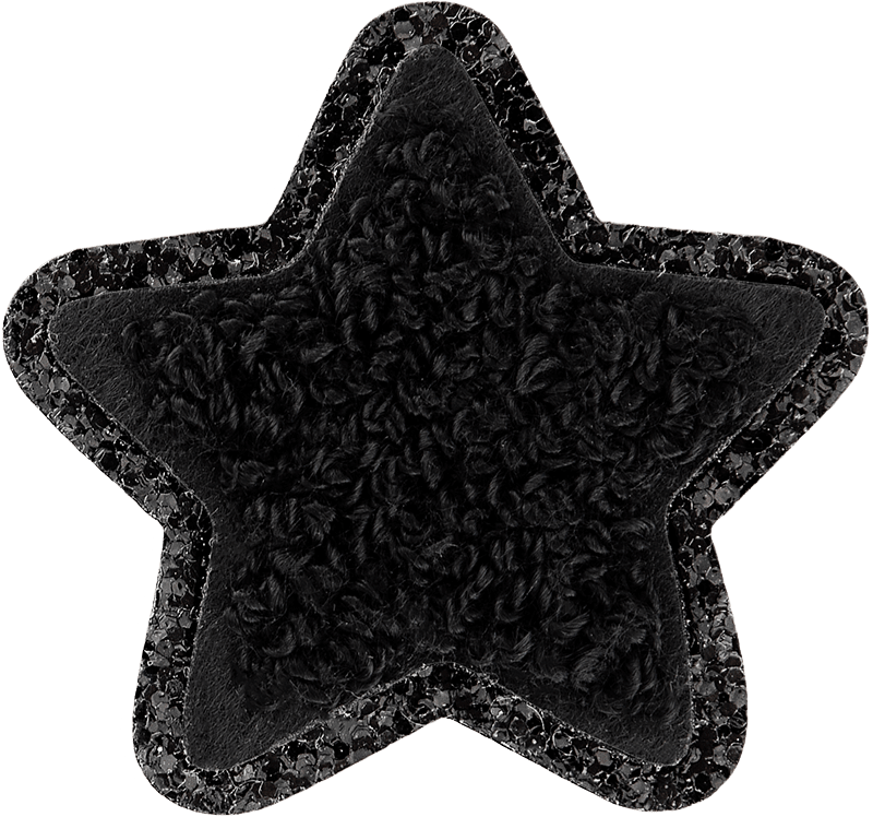 Noir on Noir Mini Glitter Varsity Star Patch