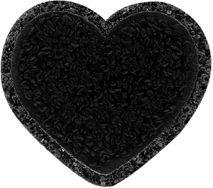 Noir Glitter Varsity Heart Patch