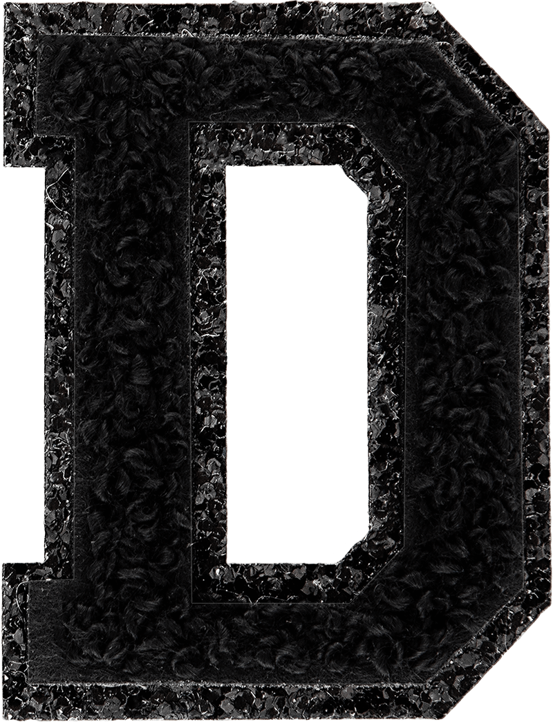 Noir On Noir Glitter Varsity Letter Patch