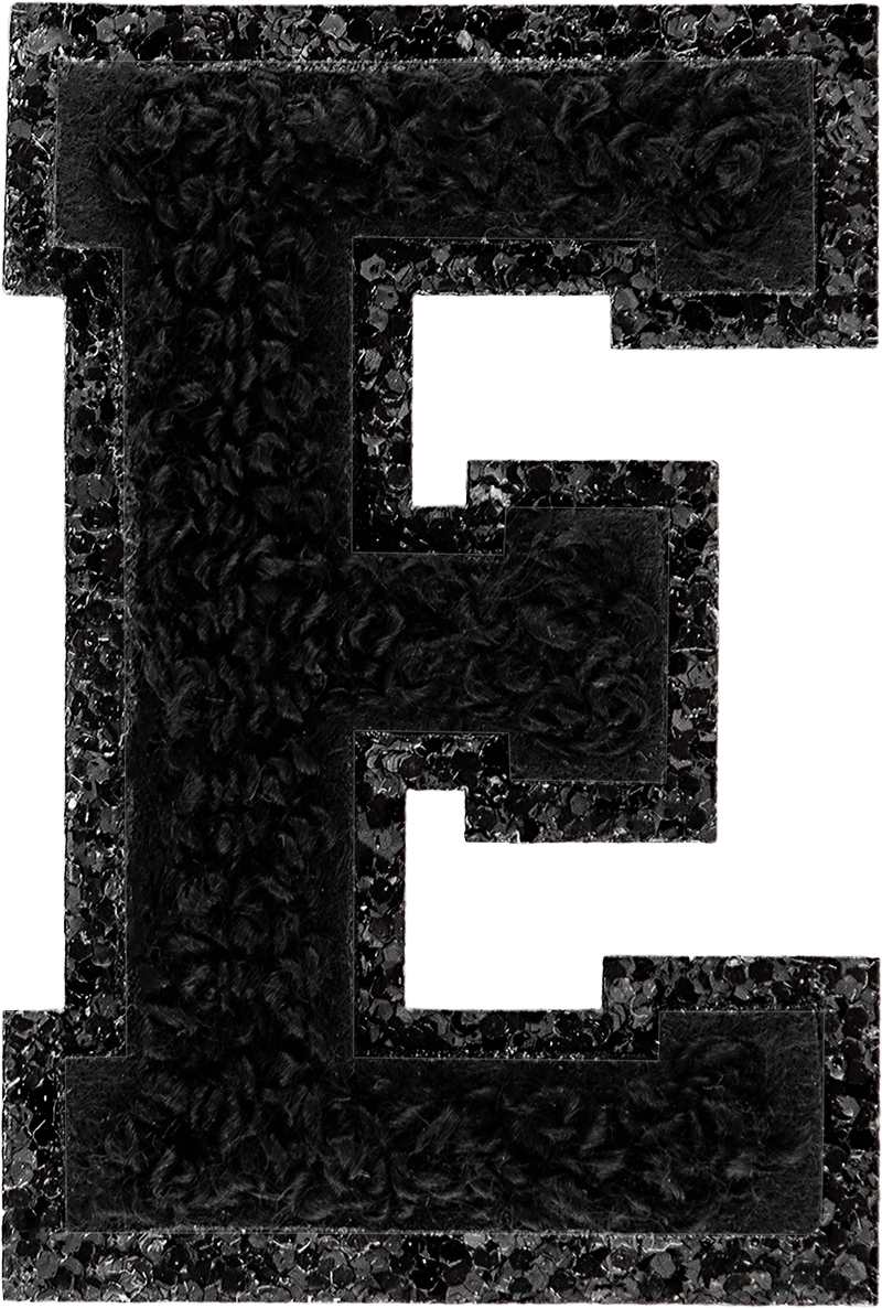 Noir On Noir Glitter Varsity Letter Patch