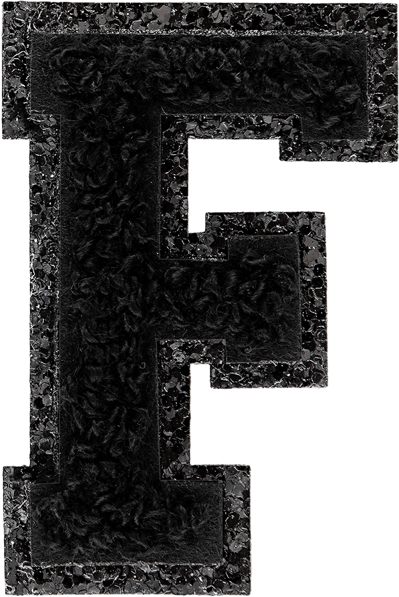 Noir On Noir Glitter Varsity Letter Patch