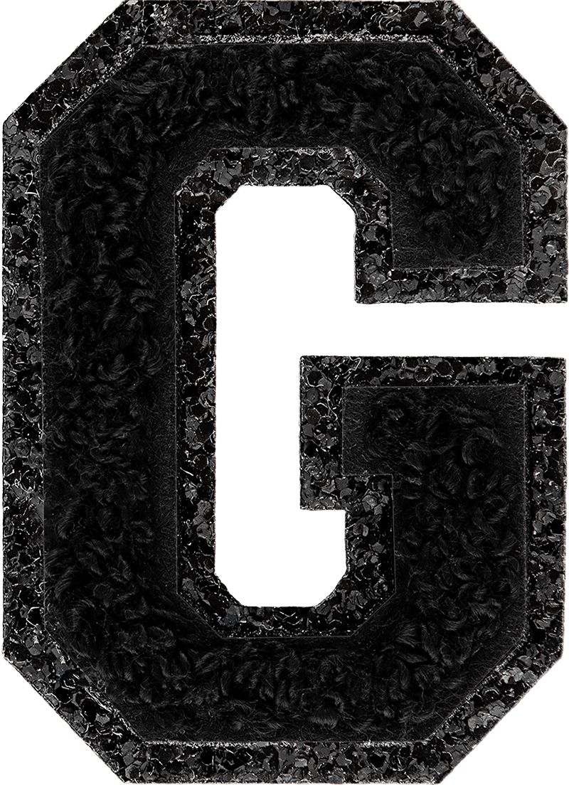 Noir On Noir Glitter Varsity Letter Patch