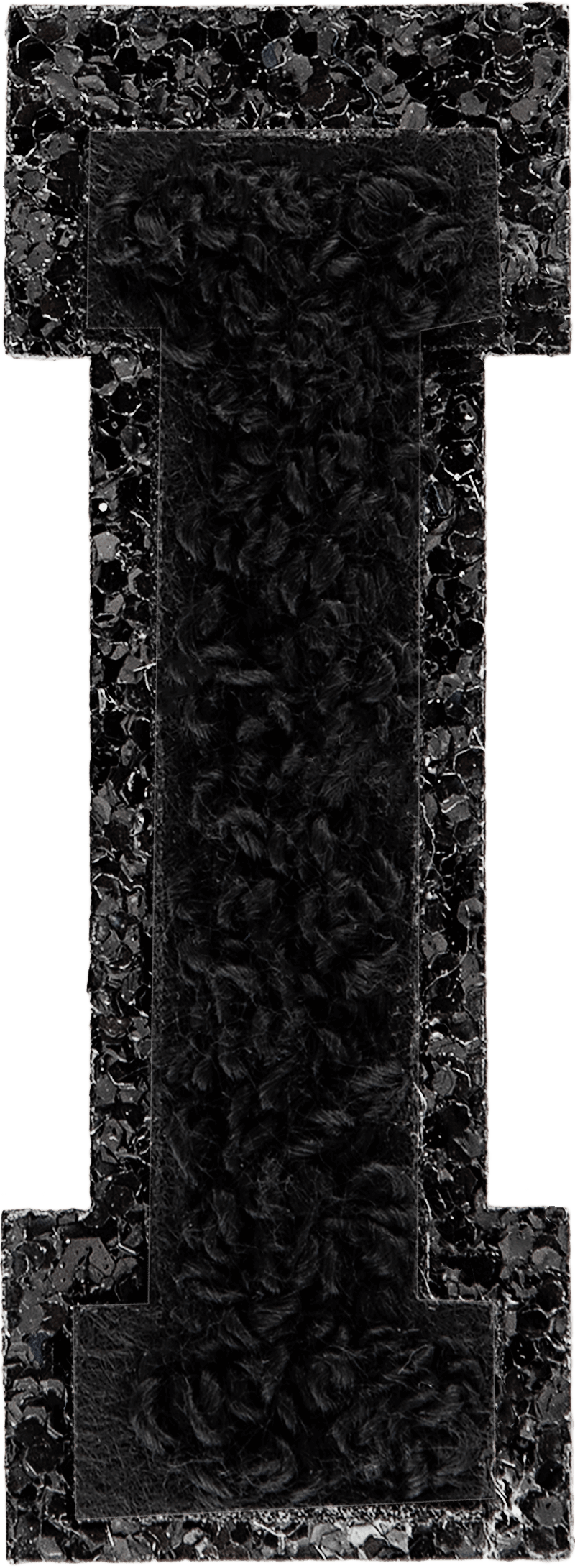 Noir On Noir Glitter Varsity Letter Patch