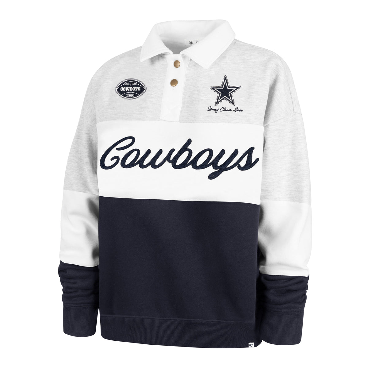 Stoney Clover Lane X '47 Dallas Cowboys Paneled Rugby Sweatshirt