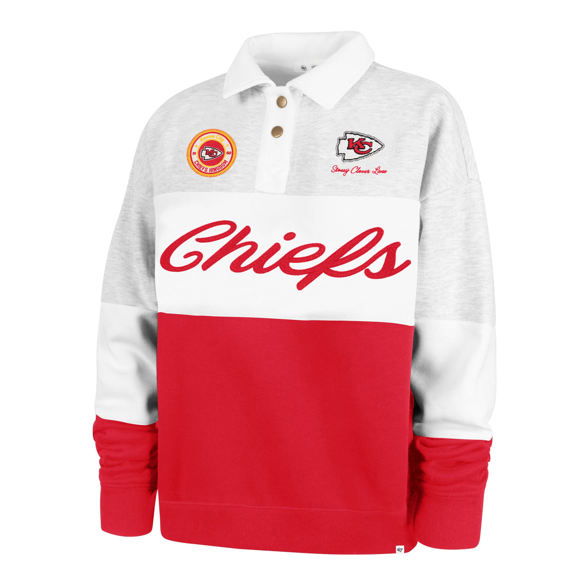 Stoney Clover Lane X '47 Kansas City Chiefs Paneled Rugby Sweatshirt