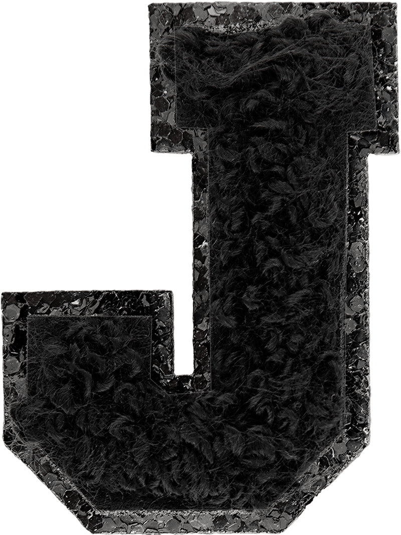 Noir On Noir Mini Glitter Varsity Letter Patch
