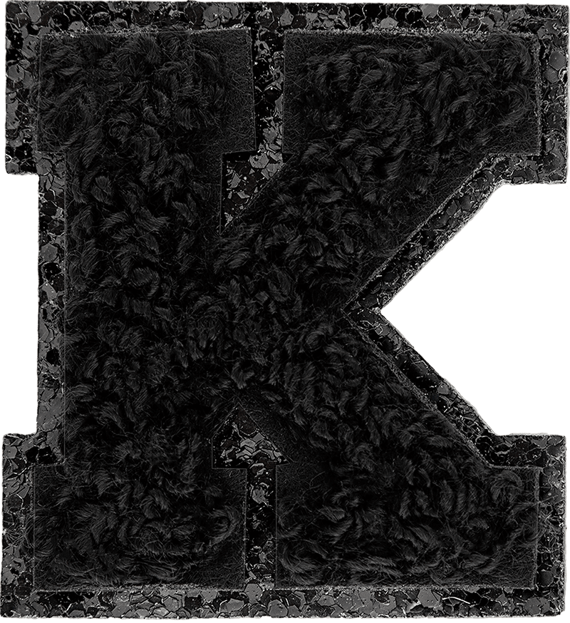 Noir On Noir Mini Glitter Varsity Letter Patch