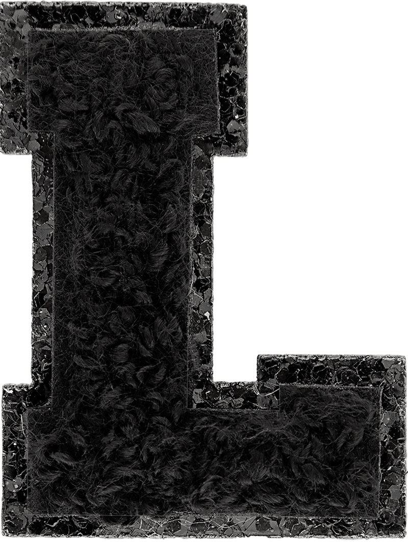 Noir On Noir Mini Glitter Varsity Letter Patch