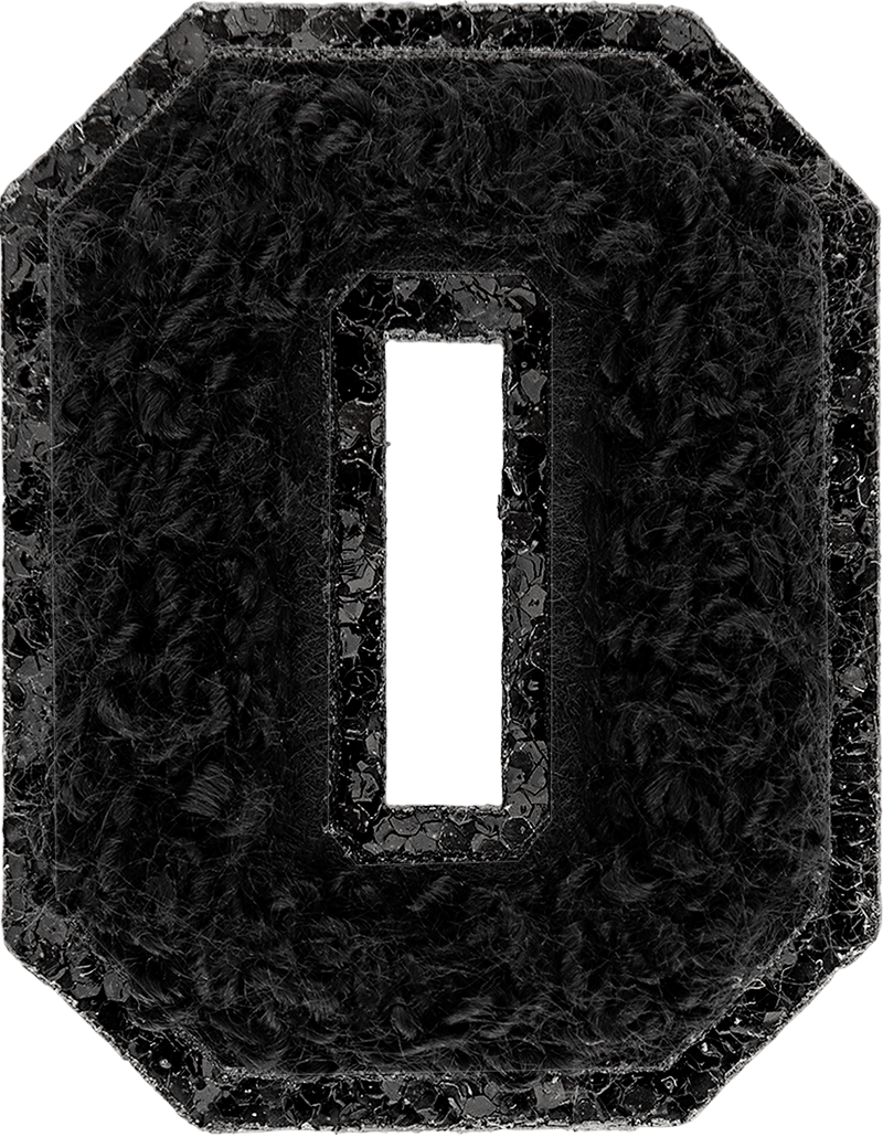 Noir On Noir Mini Glitter Varsity Letter Patch