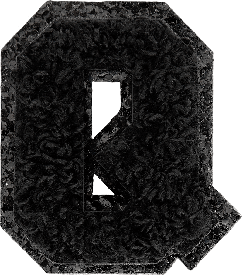 Noir On Noir Mini Glitter Varsity Letter Patch