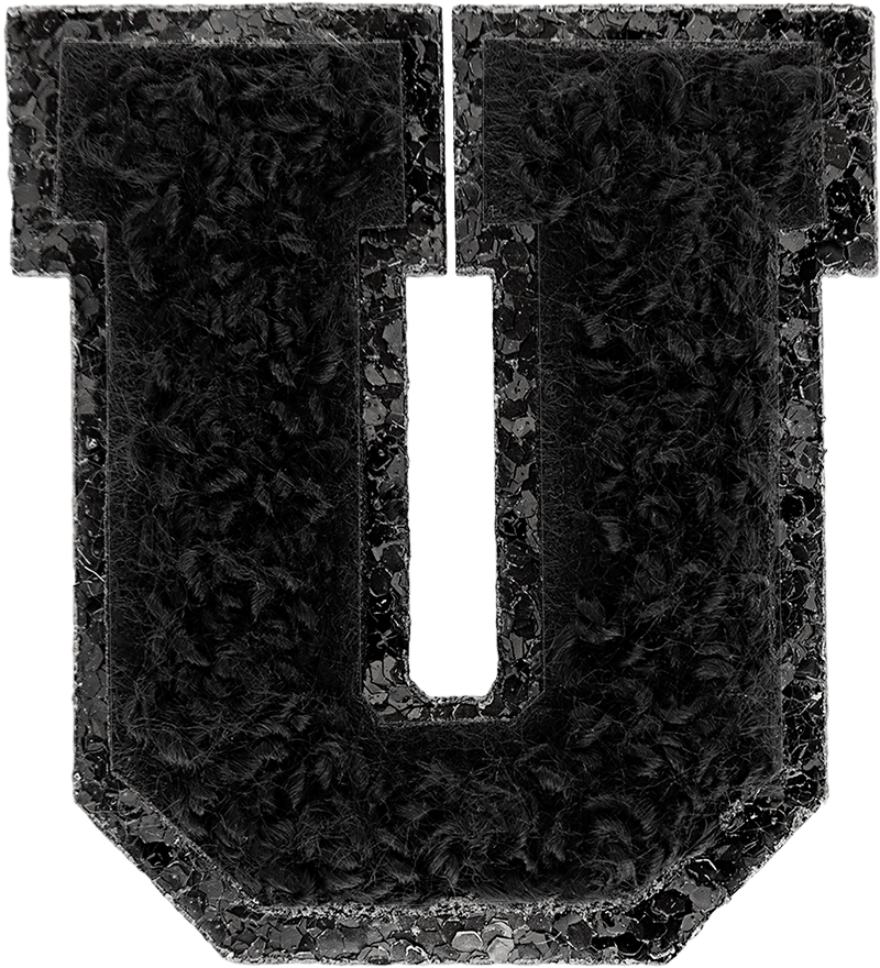 Noir On Noir Mini Glitter Varsity Letter Patch