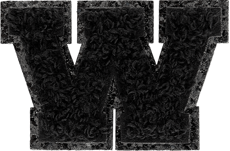 Noir On Noir Mini Glitter Varsity Letter Patch