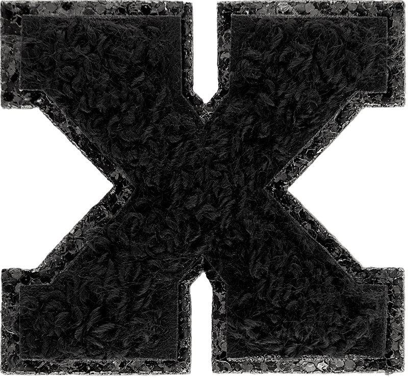 Noir On Noir Mini Glitter Varsity Letter Patch
