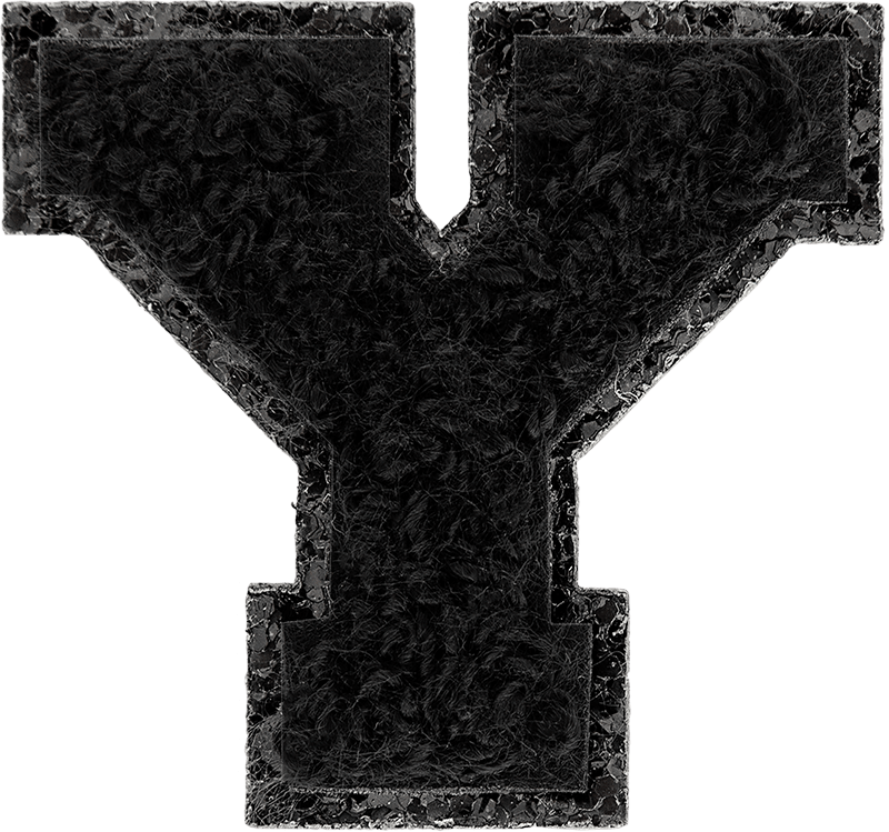 Noir On Noir Mini Glitter Varsity Letter Patch