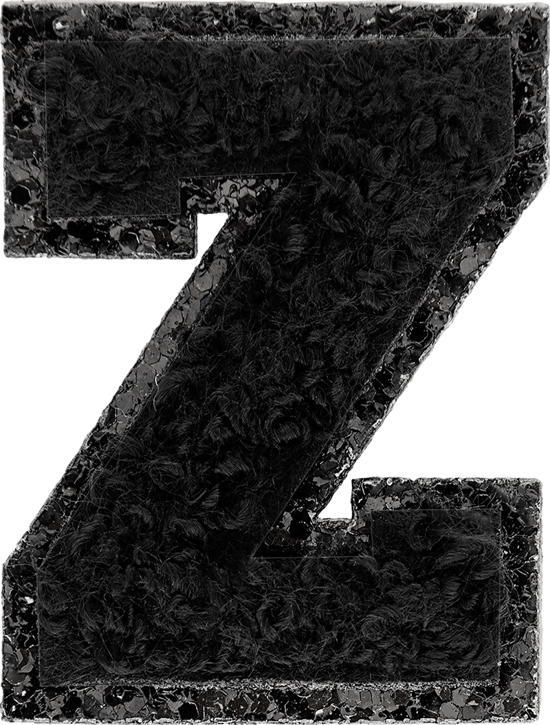 Noir On Noir Mini Glitter Varsity Letter Patch