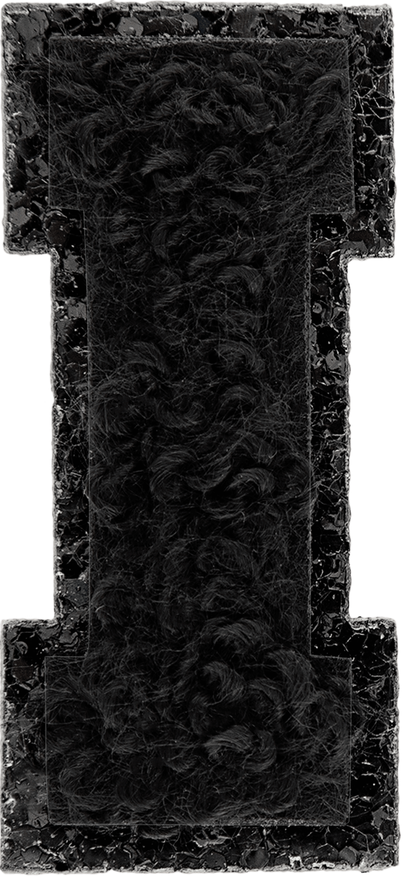 Noir On Noir Mini Glitter Varsity Letter Patch