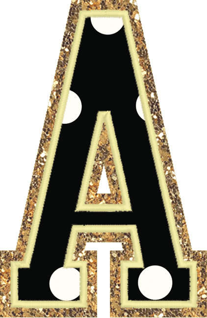 Jumbo Noir Dot Varsity Letter Patch