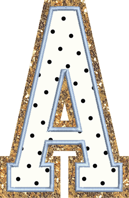 Jumbo Cream Dot Varsity Letter Patch