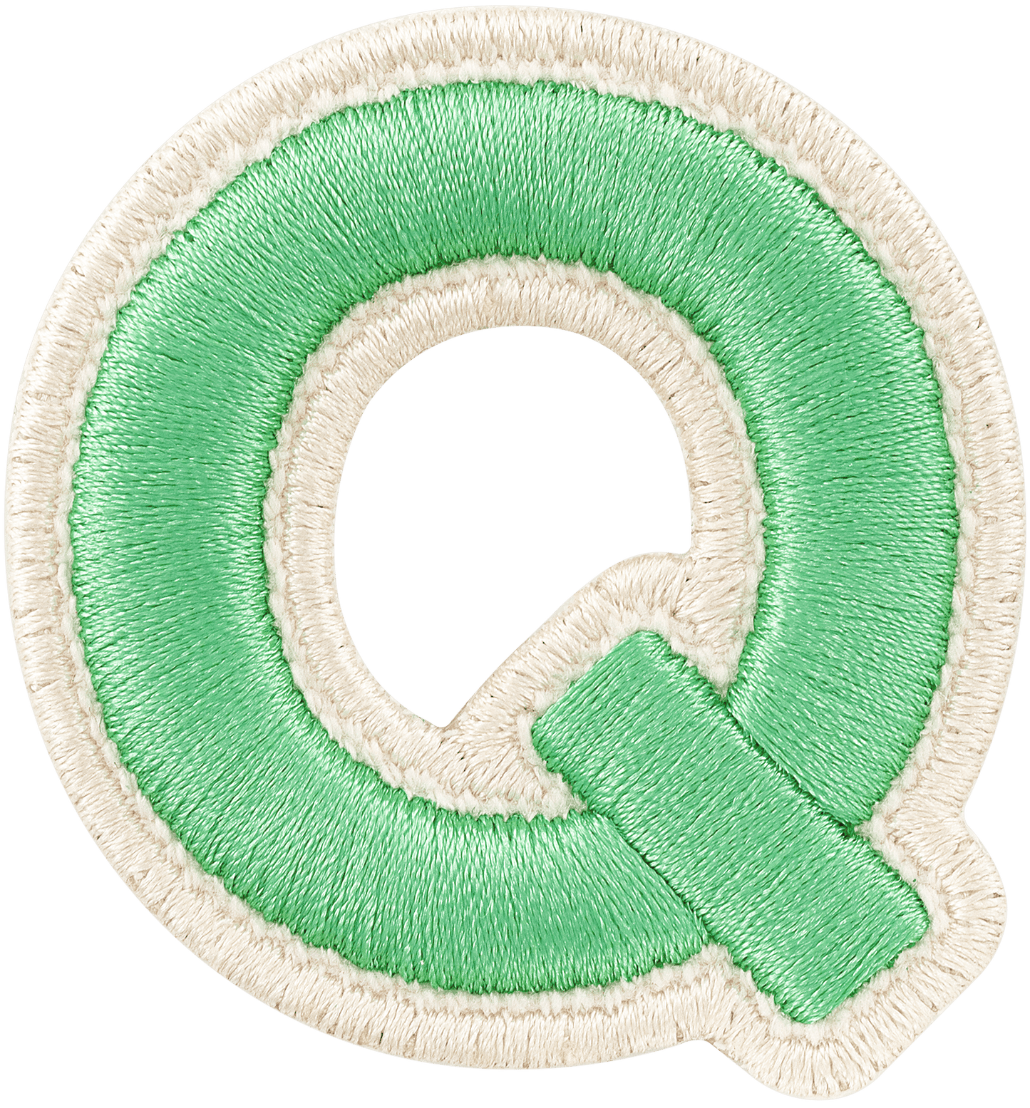 Avocado Rolled Embroidery Letter Patch