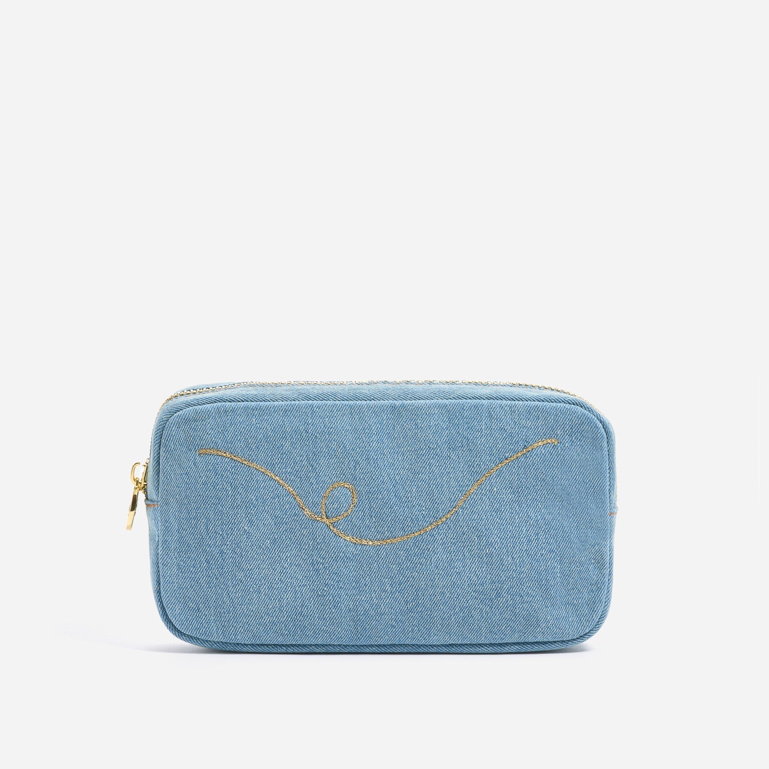 Custom Embroidered Denim Small Pouch