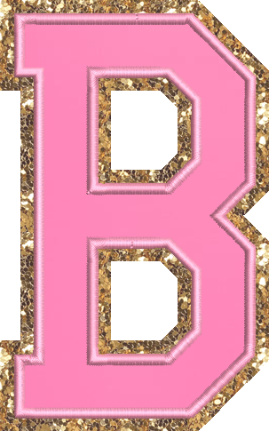 Jumbo Bubblegum Glitter Varsity Letter Patch