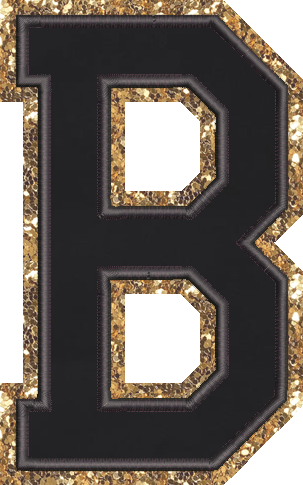 Jumbo Noir Glitter Varsity Letter Patch