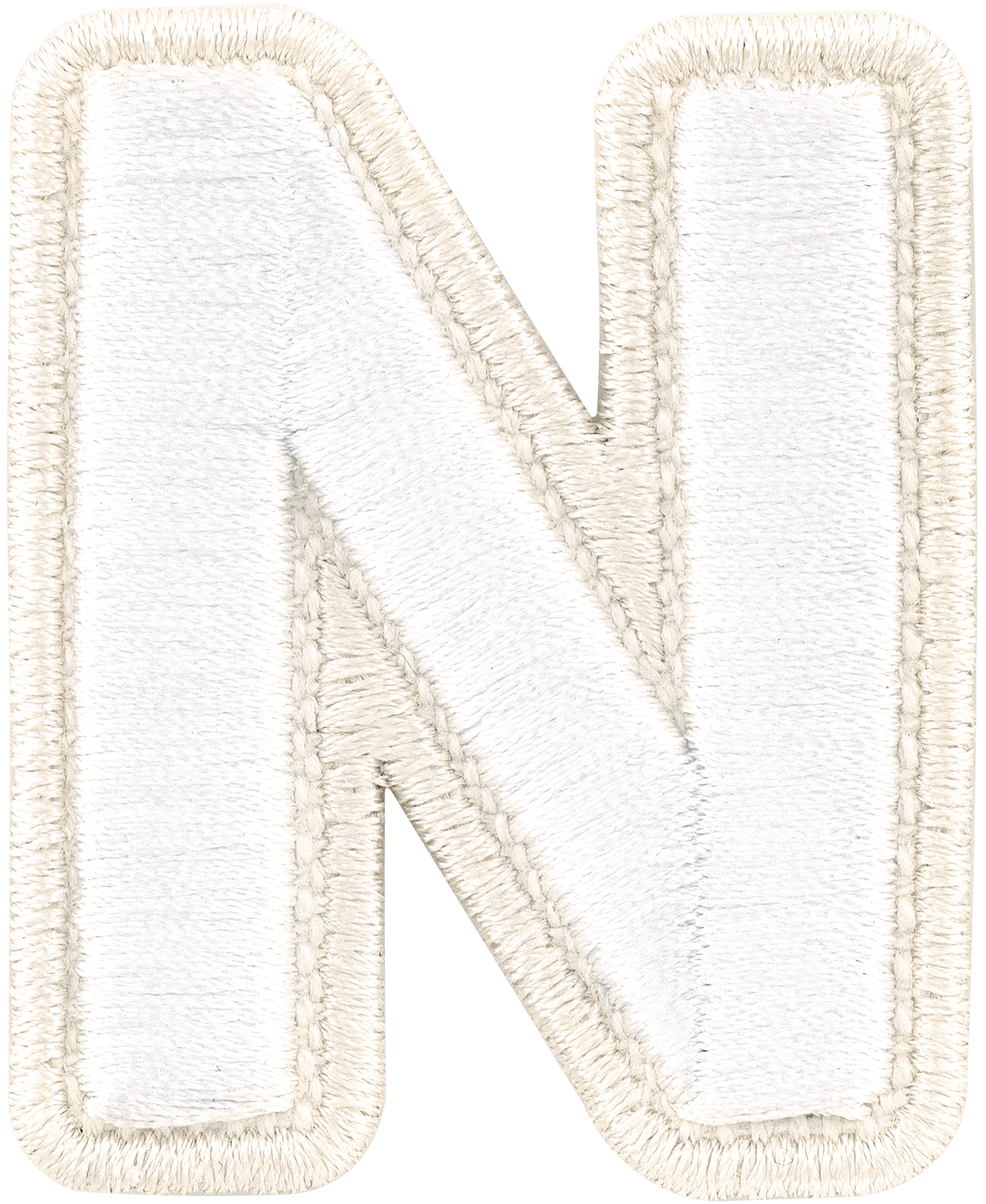 Blanc Rolled Embroidery Letter Patch