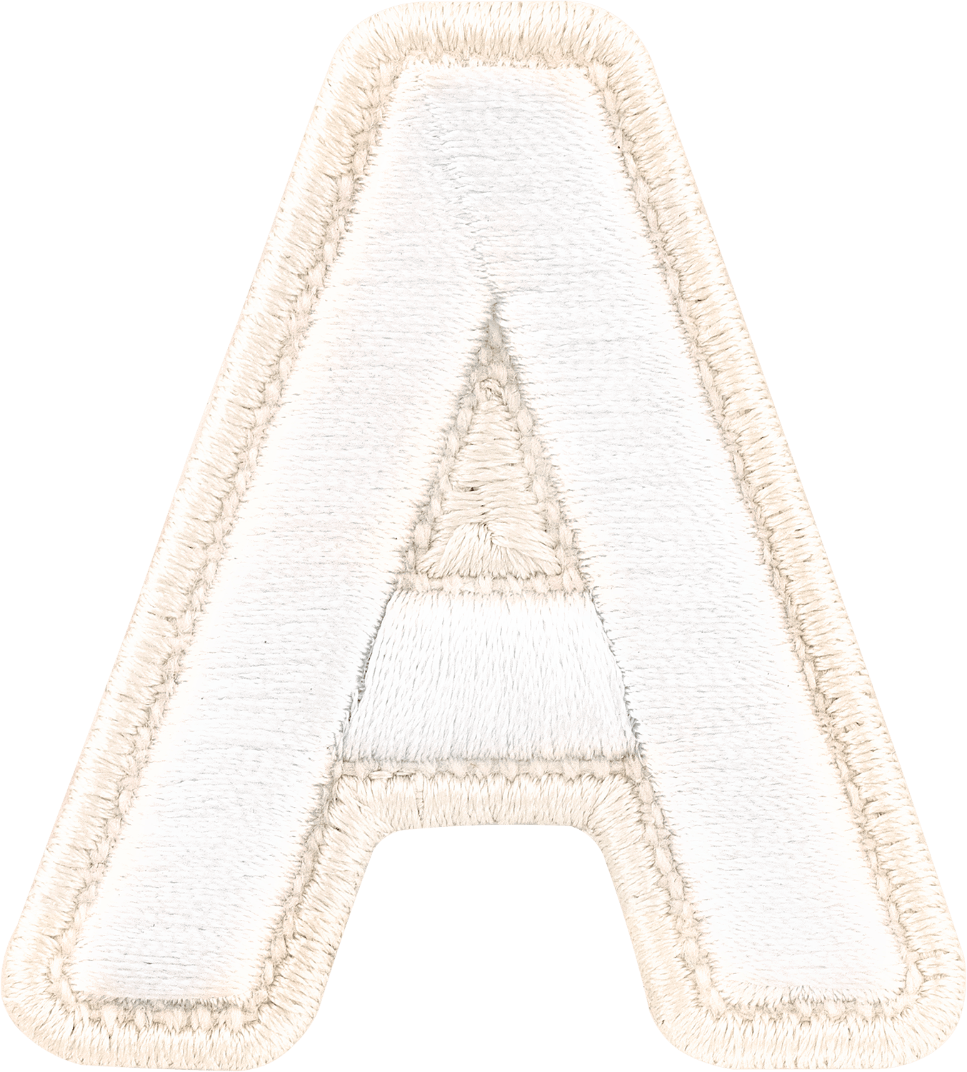 Blanc Rolled Embroidery Letter Patch