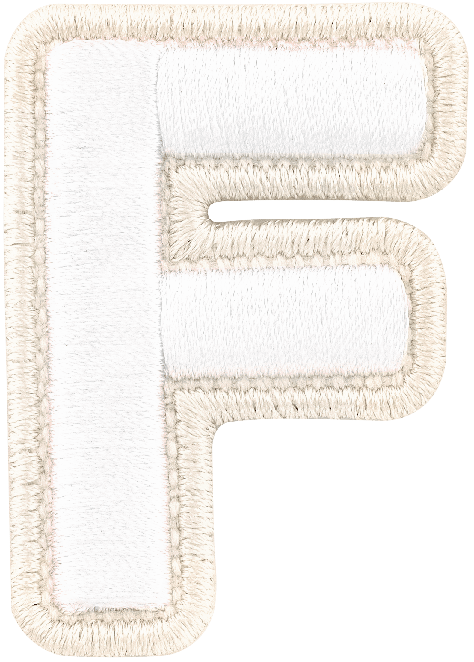 Blanc Rolled Embroidery Letter Patch