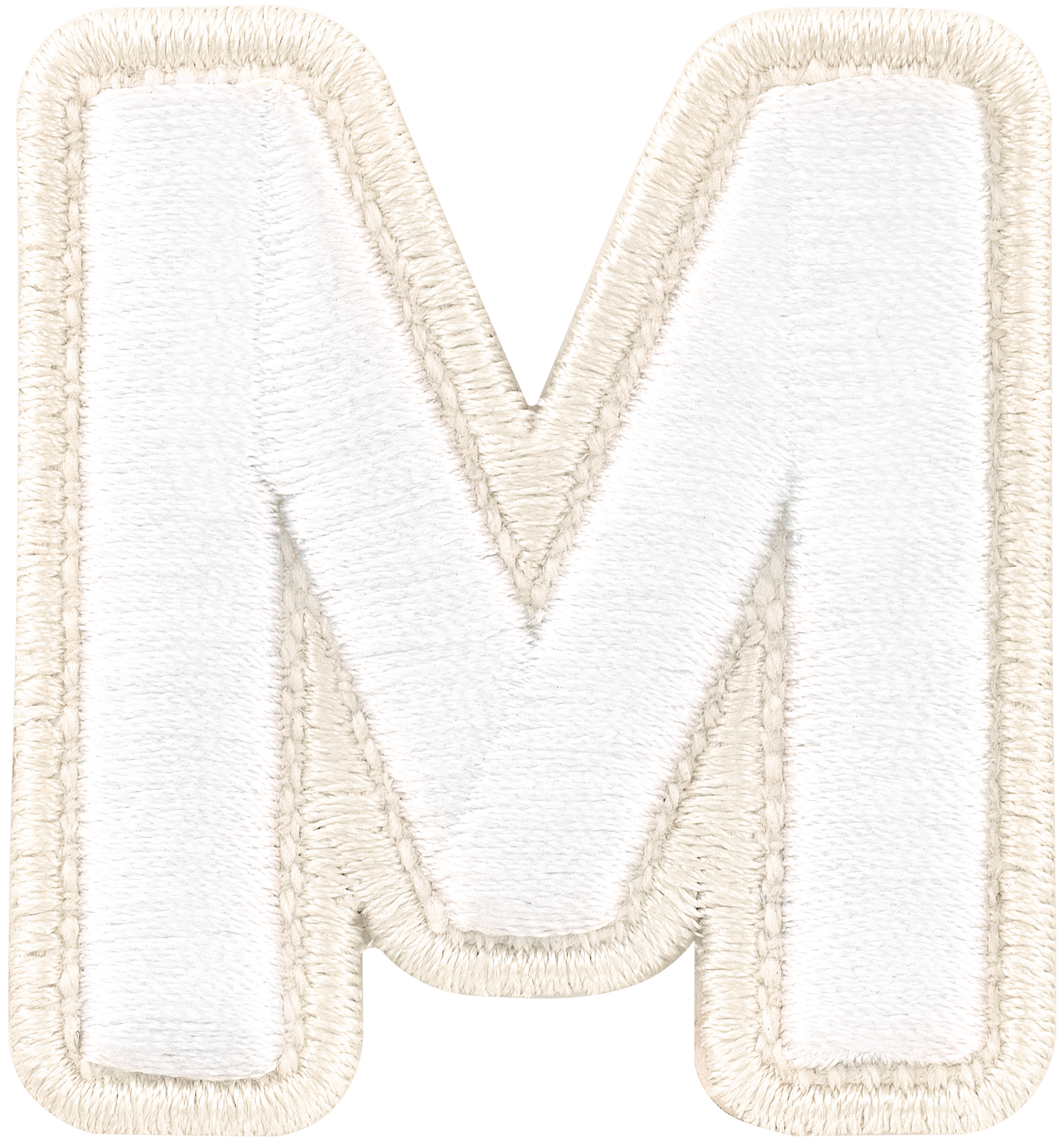 Blanc Rolled Embroidery Letter Patch