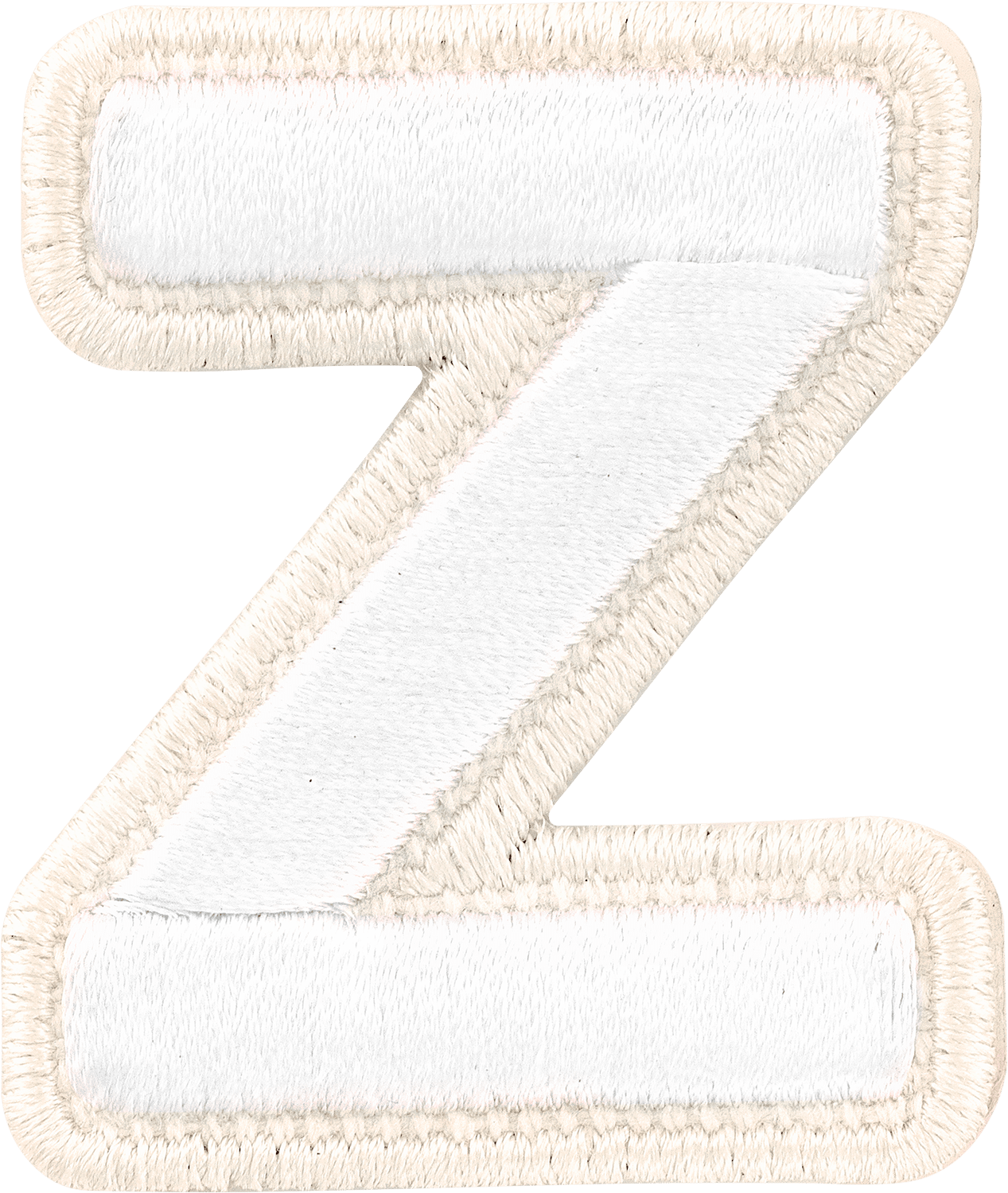 Blanc Rolled Embroidery Letter Patch