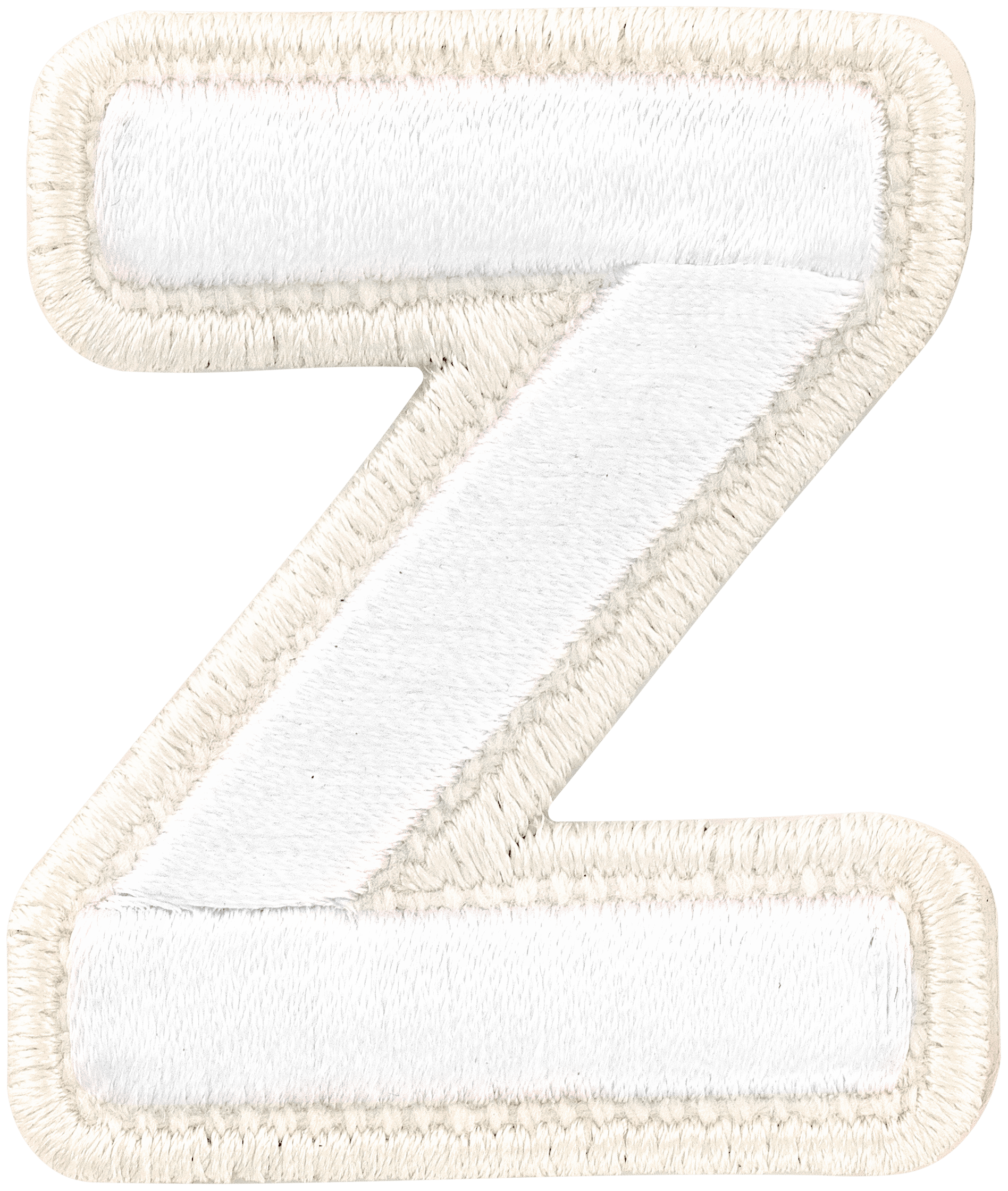 Blanc Rolled Embroidery Letter Patch