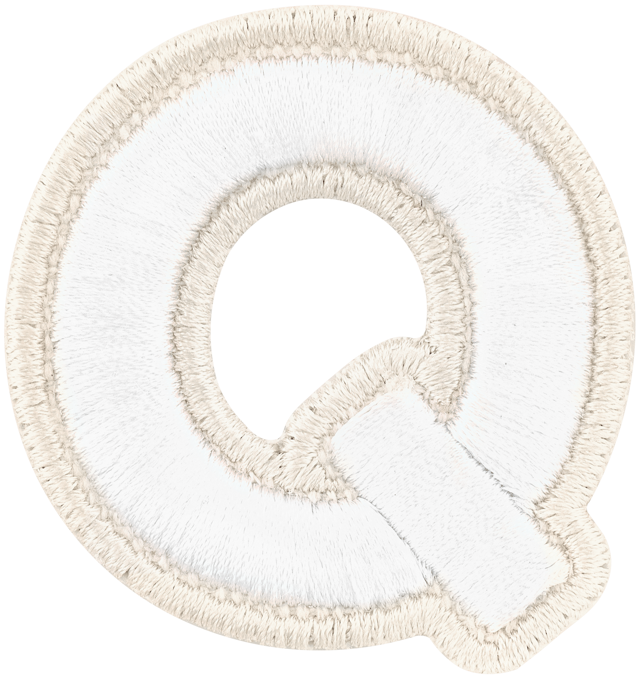 Blanc Rolled Embroidery Letter Patch