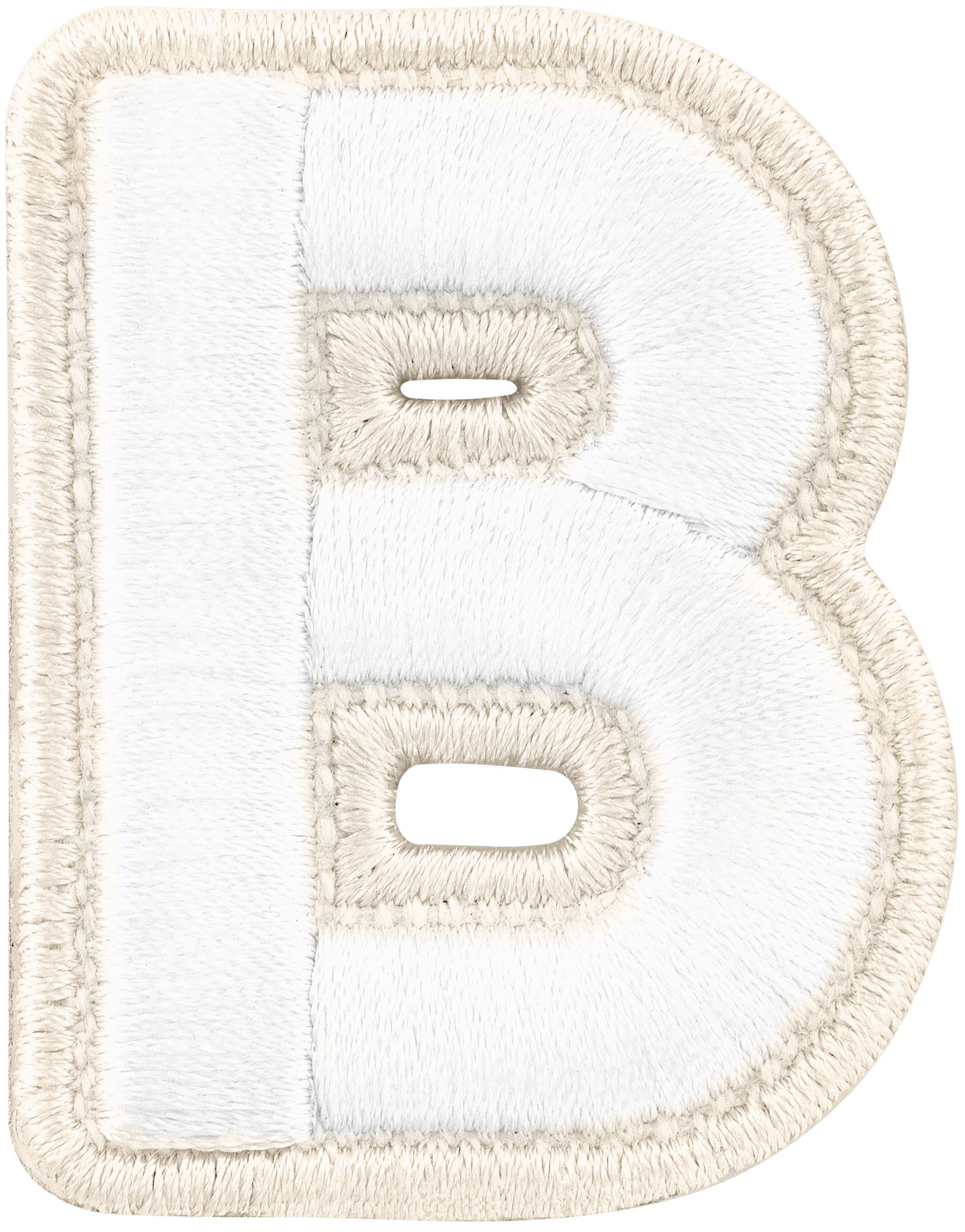 Blanc Rolled Embroidery Letter Patch
