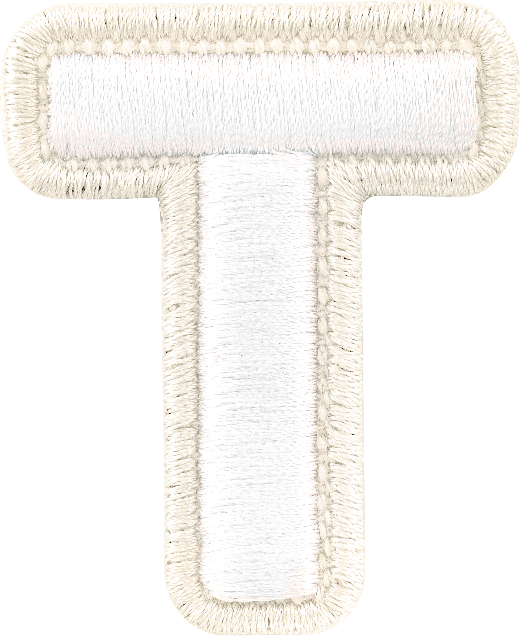 Blanc Rolled Embroidery Letter Patch