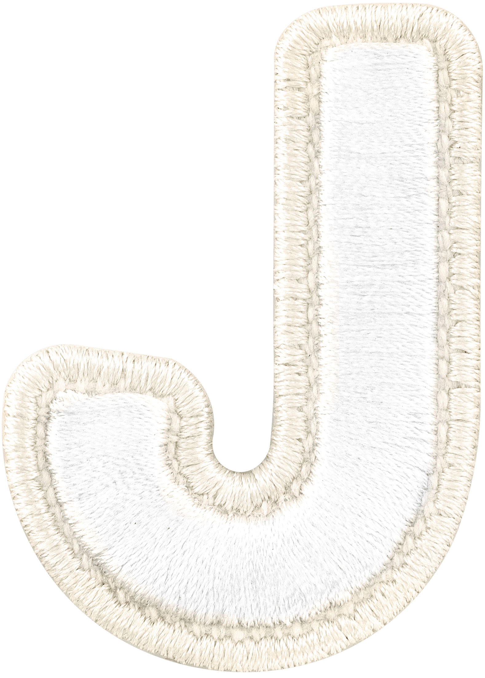 Blanc Rolled Embroidery Letter Patch