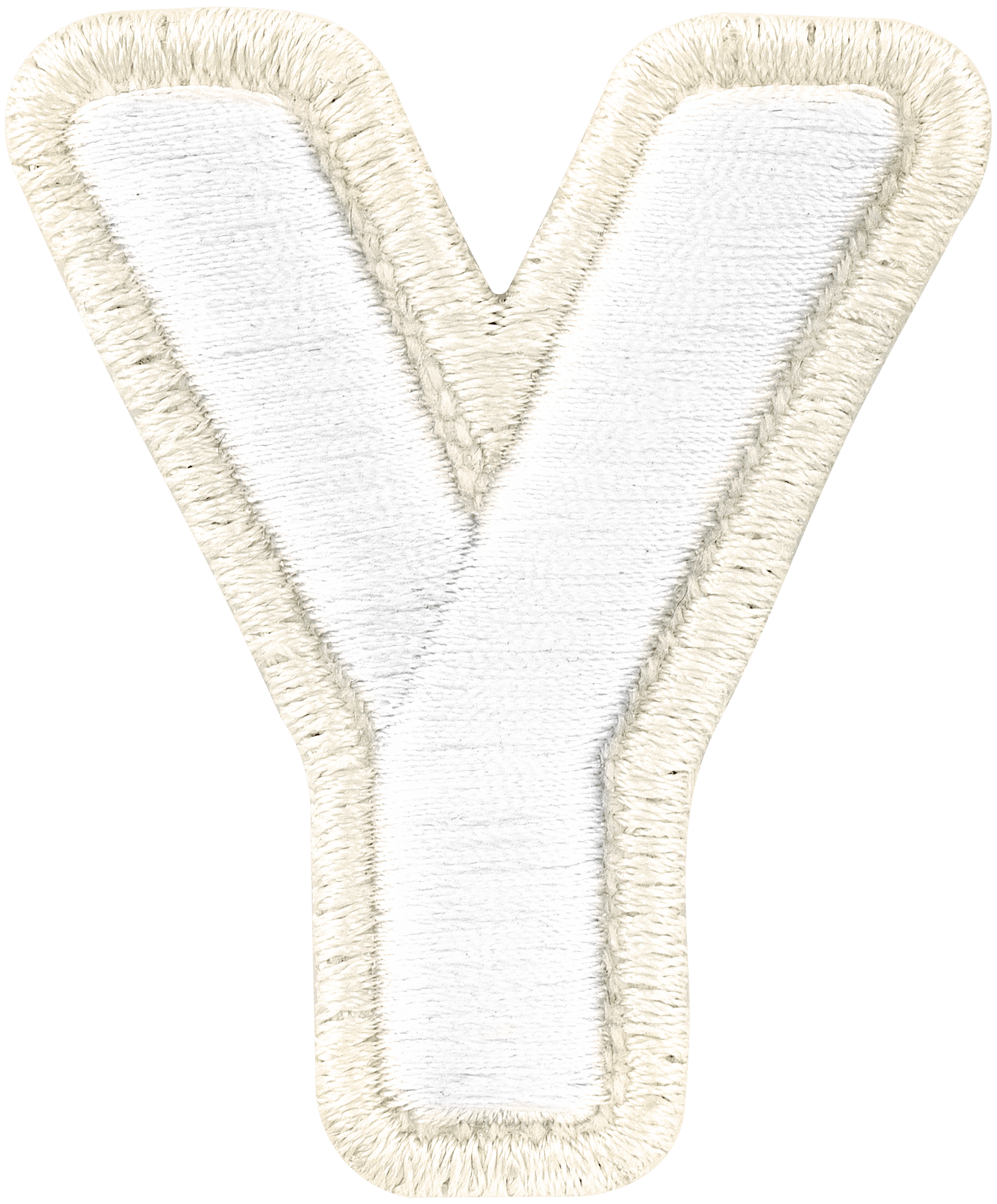 Blanc Rolled Embroidery Letter Patch