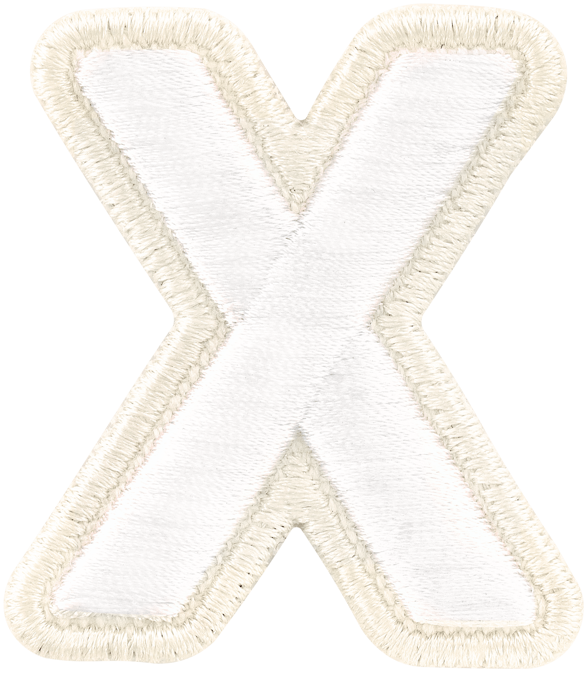 Blanc Rolled Embroidery Letter Patch
