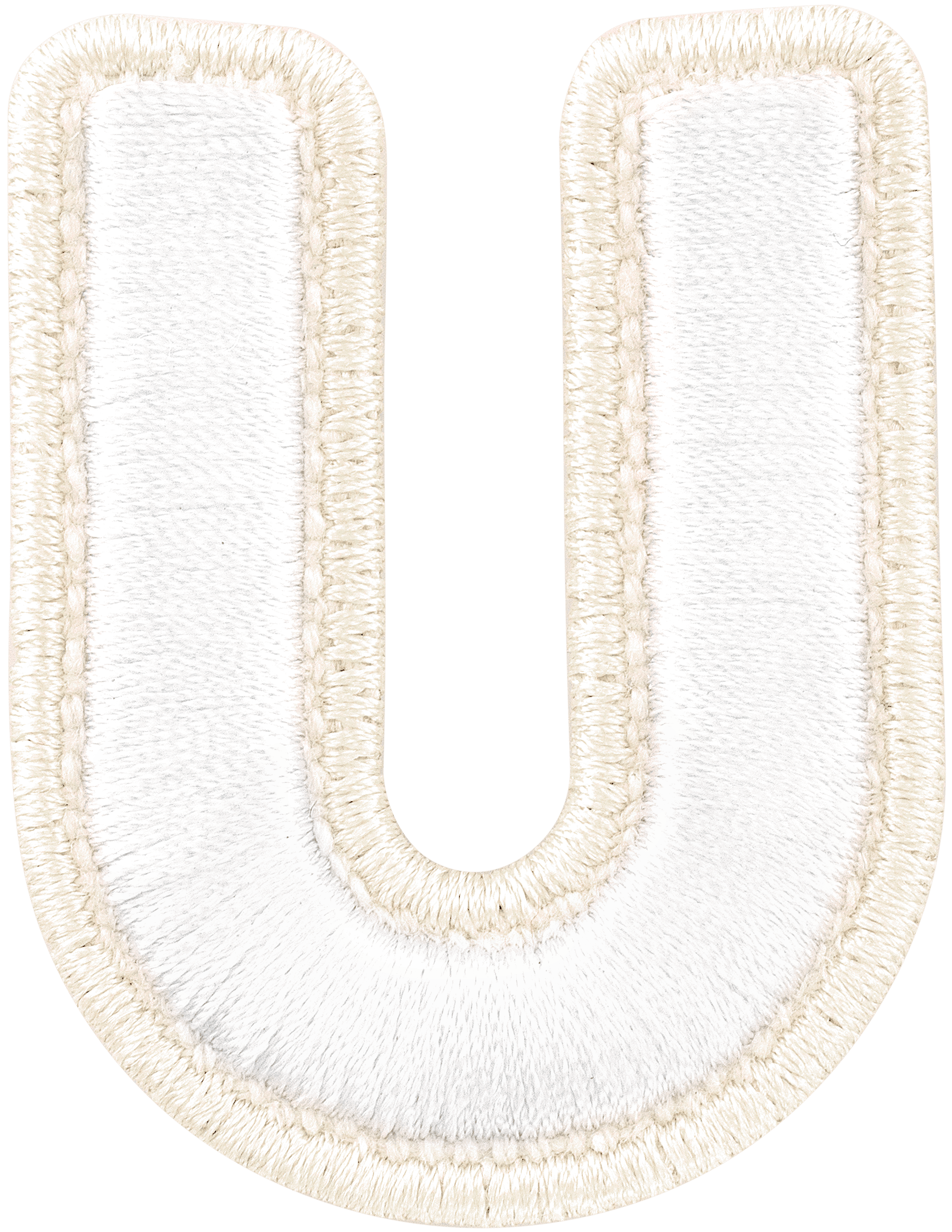 Blanc Rolled Embroidery Letter Patch