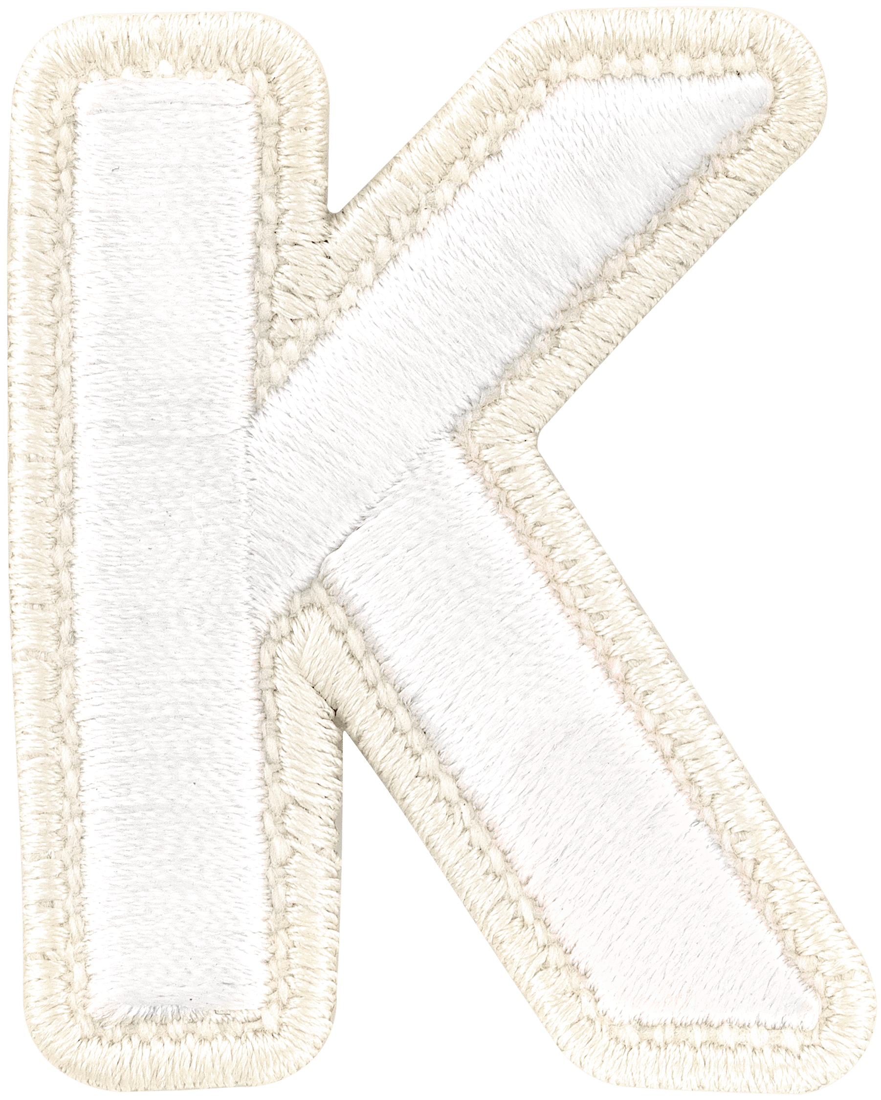 Blanc Rolled Embroidery Letter Patch