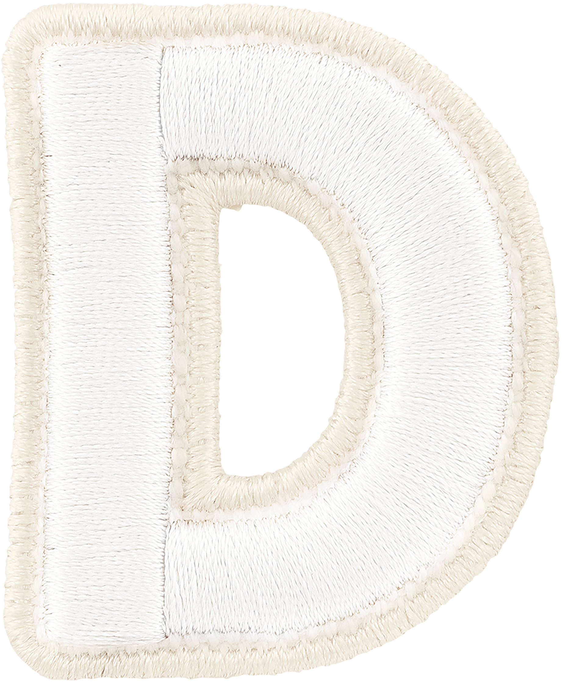 Blanc Rolled Embroidery Letter Patch