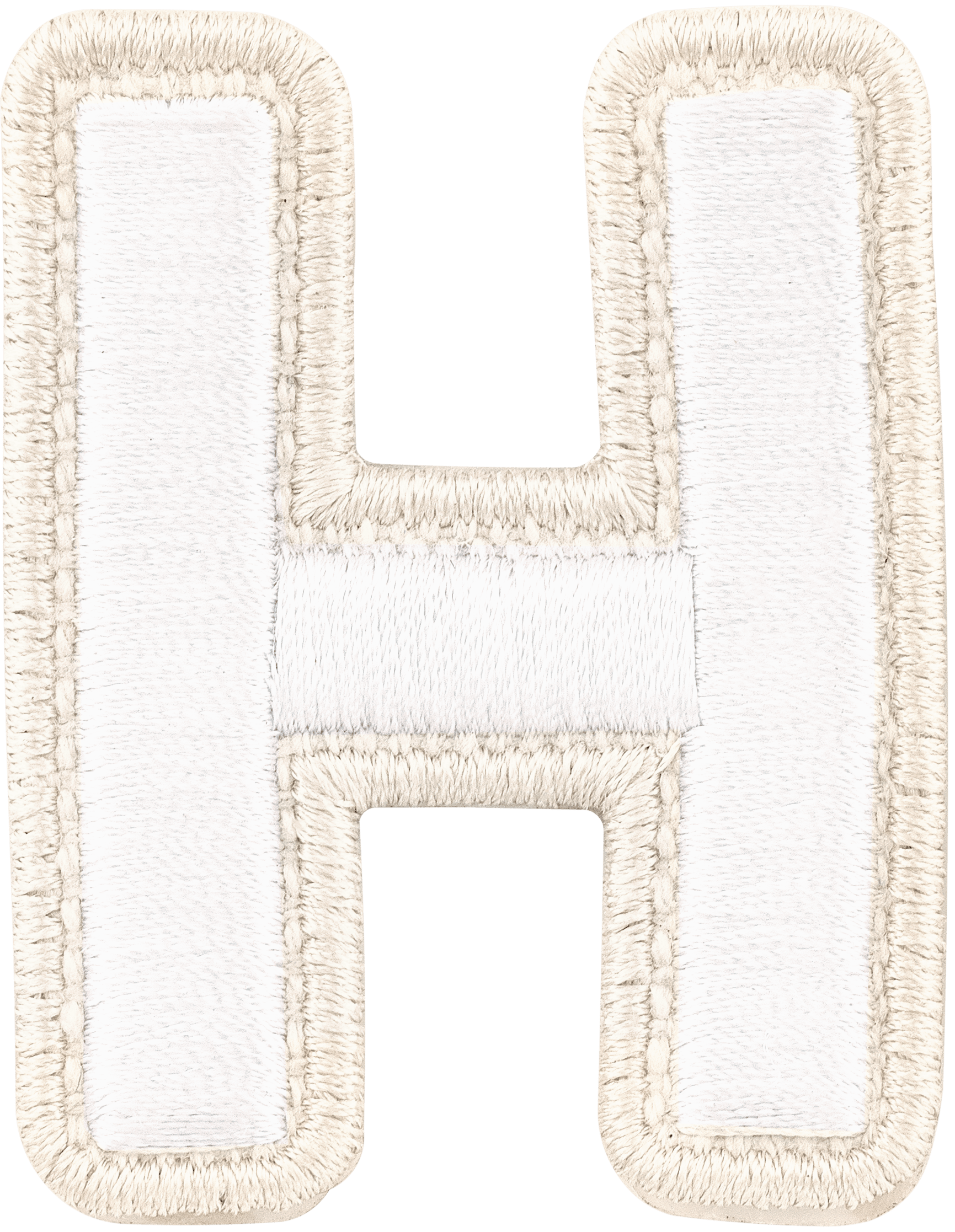 Blanc Rolled Embroidery Letter Patch