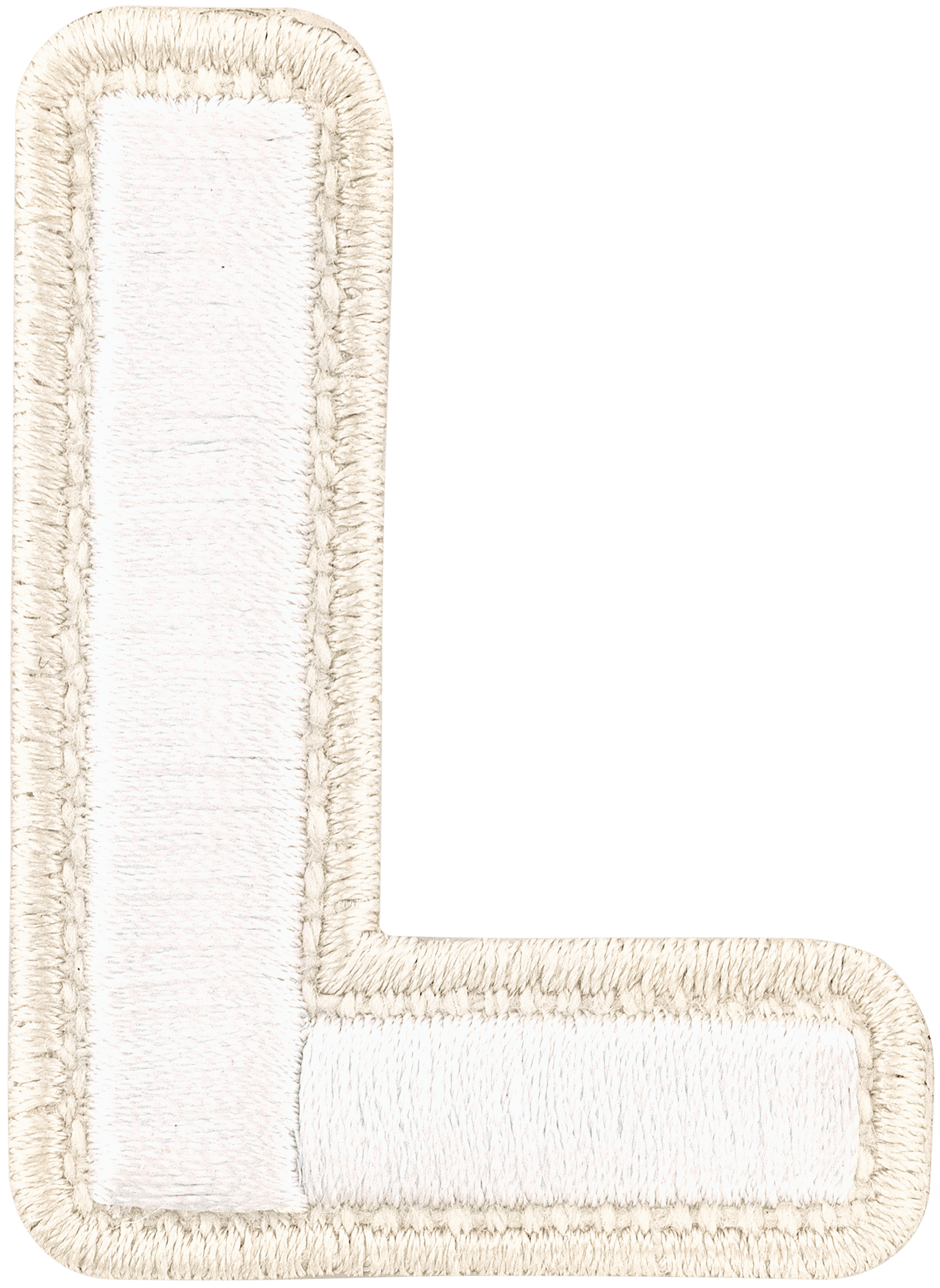 Blanc Rolled Embroidery Letter Patch