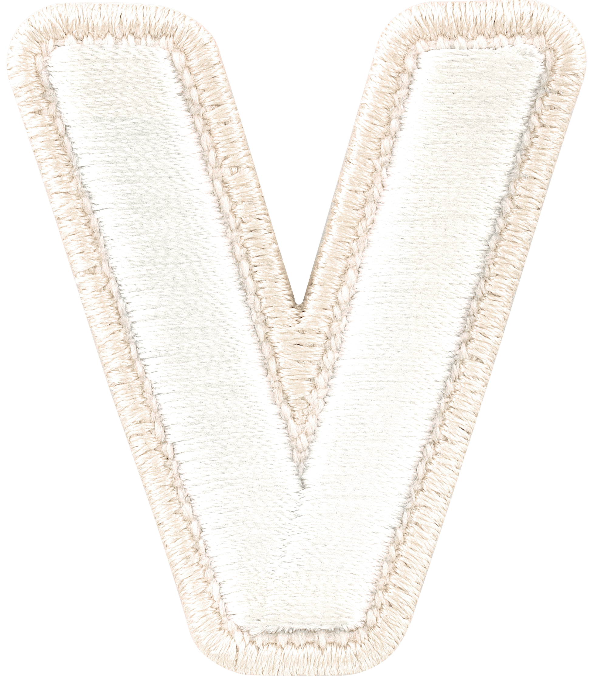 Blanc Rolled Embroidery Letter Patch