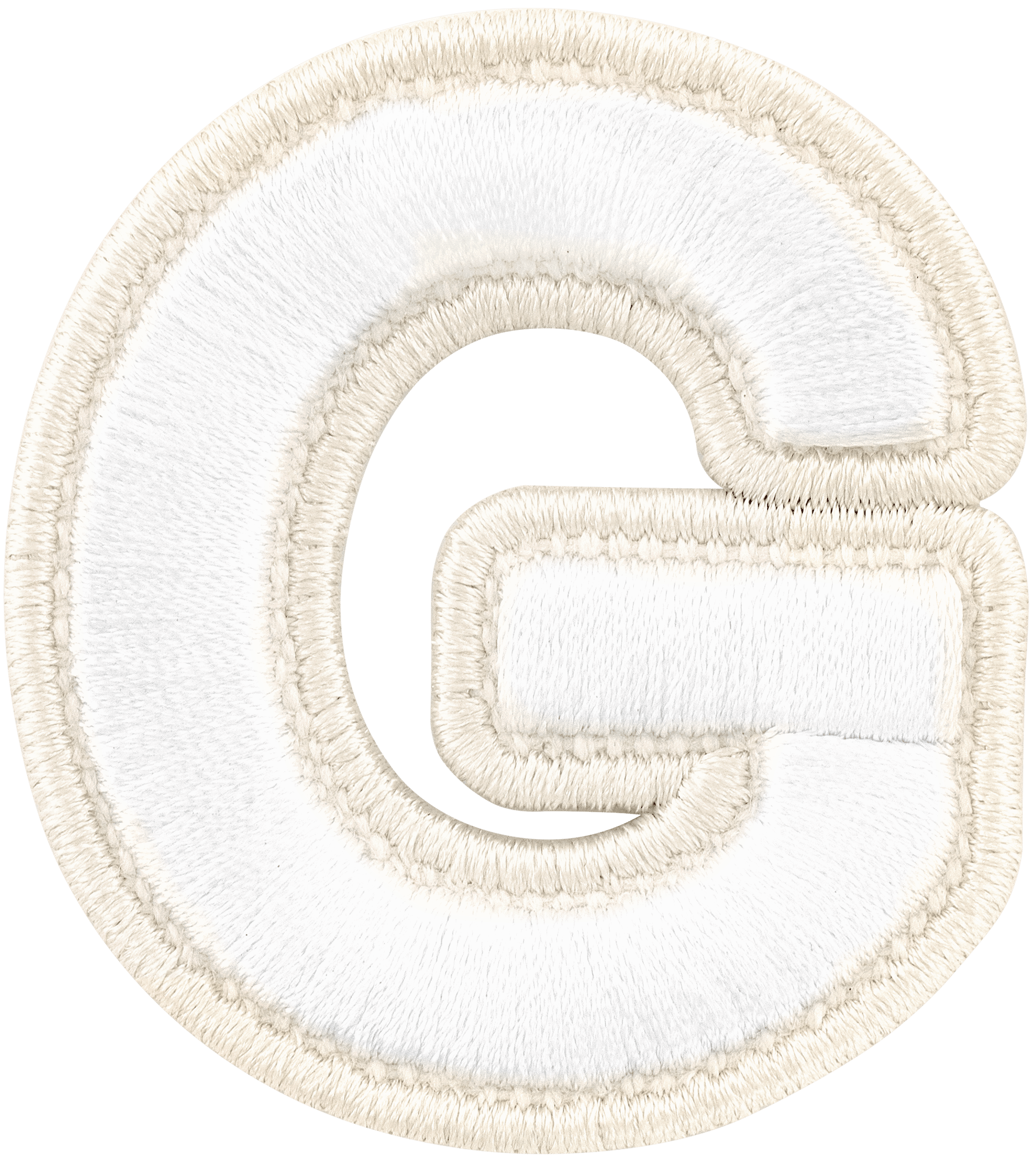Blanc Rolled Embroidery Letter Patch
